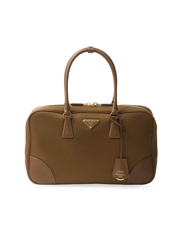 PRADA Re-Edition 1978 large Re-Nylon and Saffiano leather two-handle bag