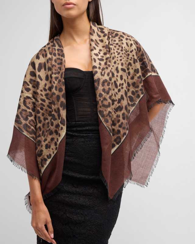 Jaguar Silk & Cashmere Square Scarf