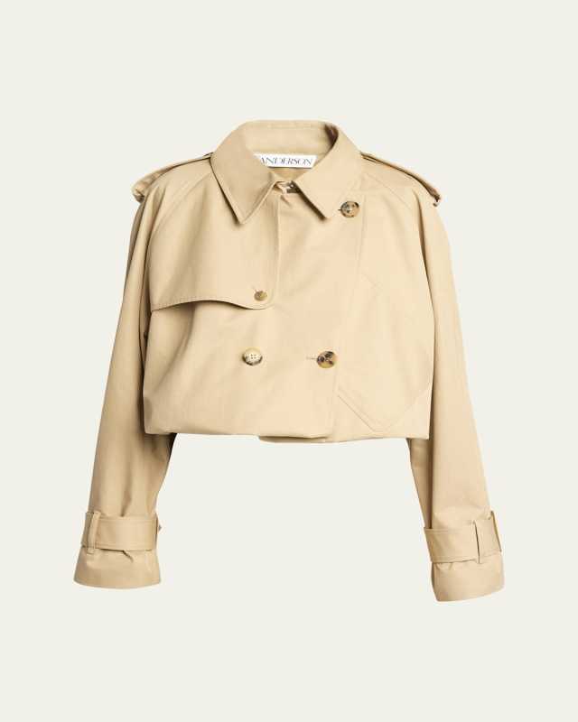 Cropped Double-Breasted Trench Coat
