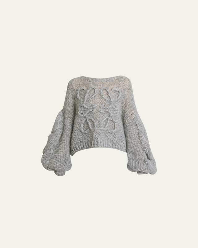 Anagram Cable-Knit Sleeve Sweater