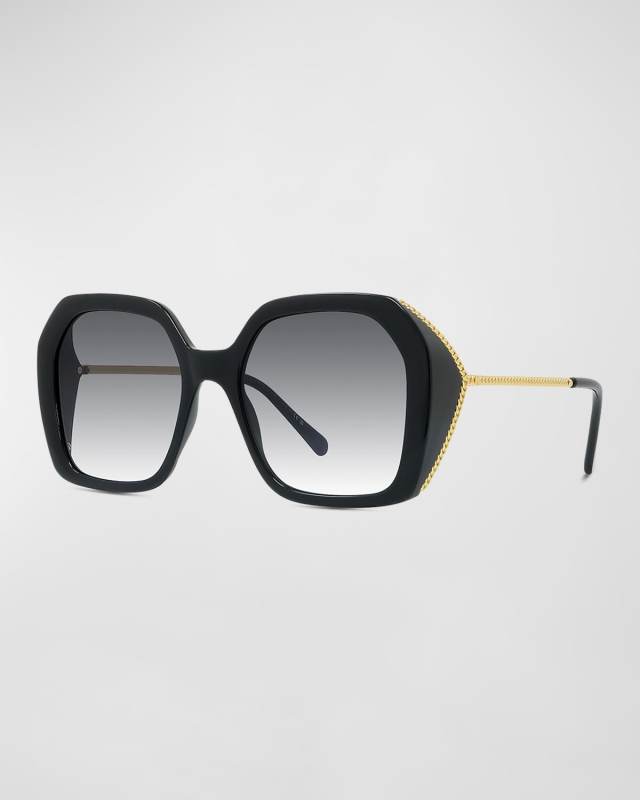 Chain Mixed-Media Butterfly Sunglasses