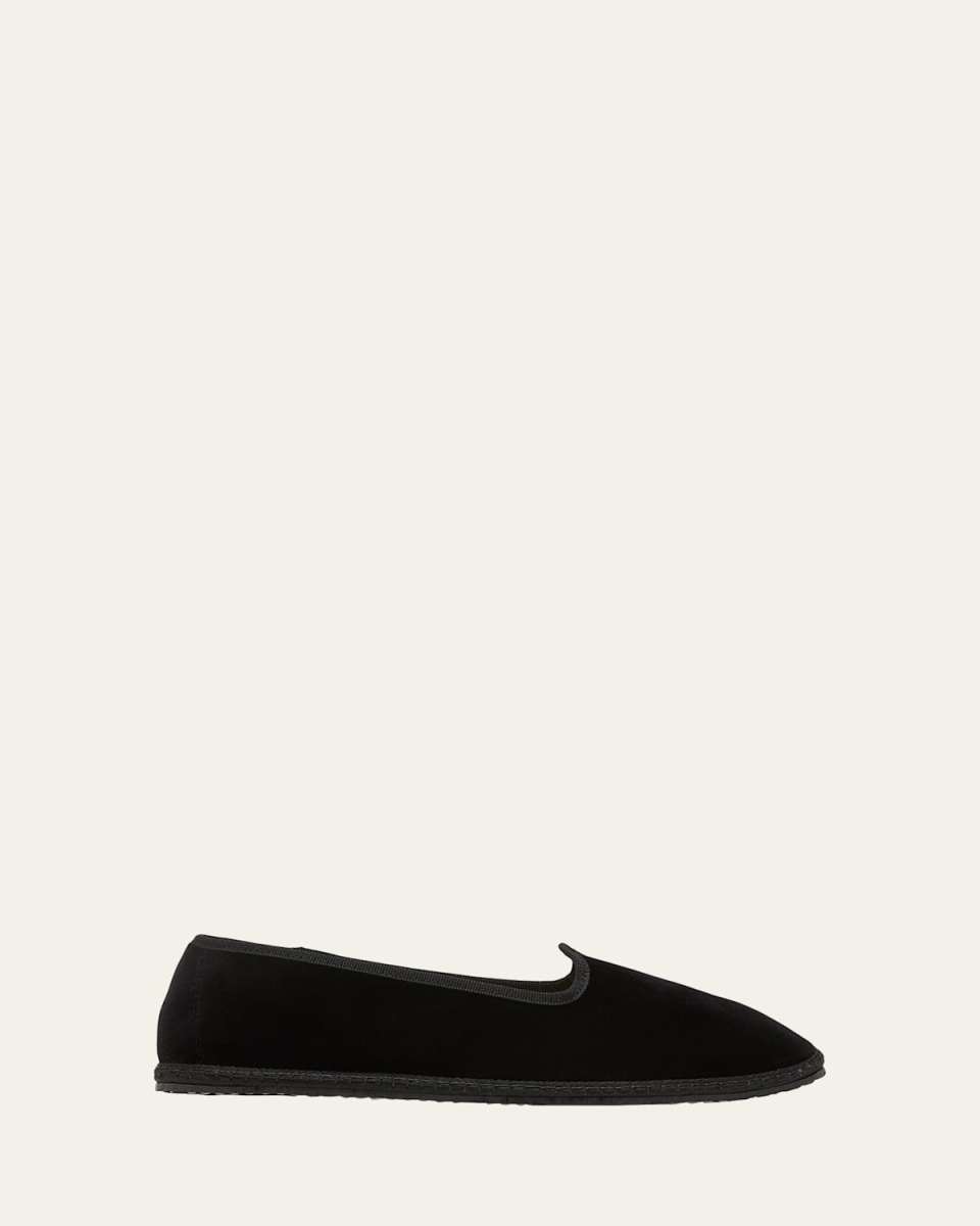 Velvet Slip-On Ballerina Loafers