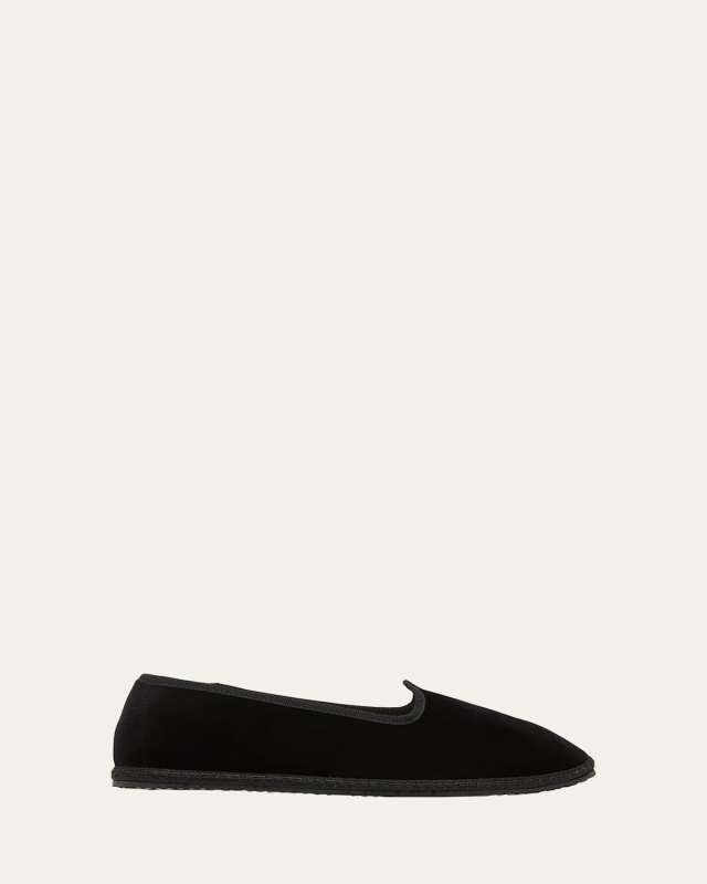 Velvet Slip-On Ballerina Loafers