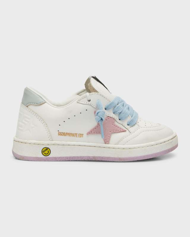 Girl's Ballstar Low-Top Leather Sneakers, Toddlers/Kids