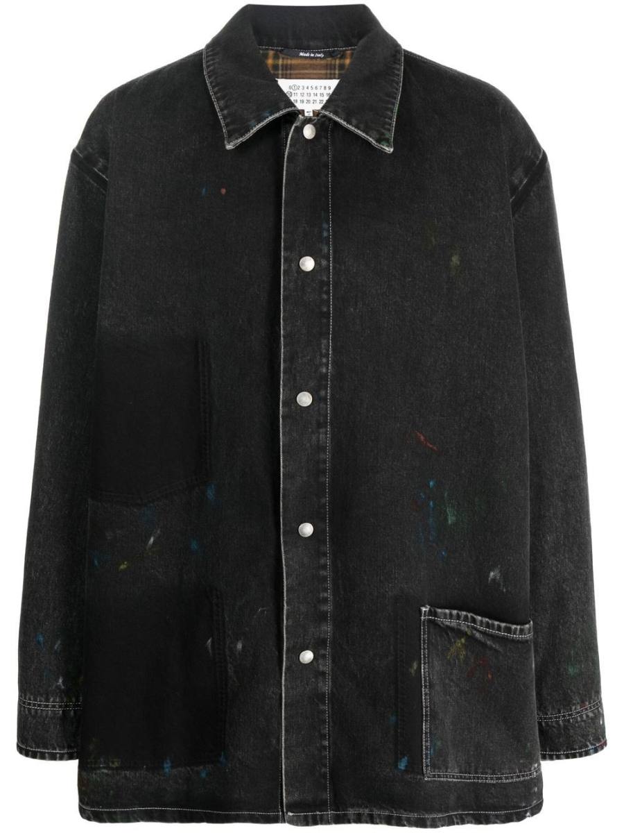 single-breasted denim coat