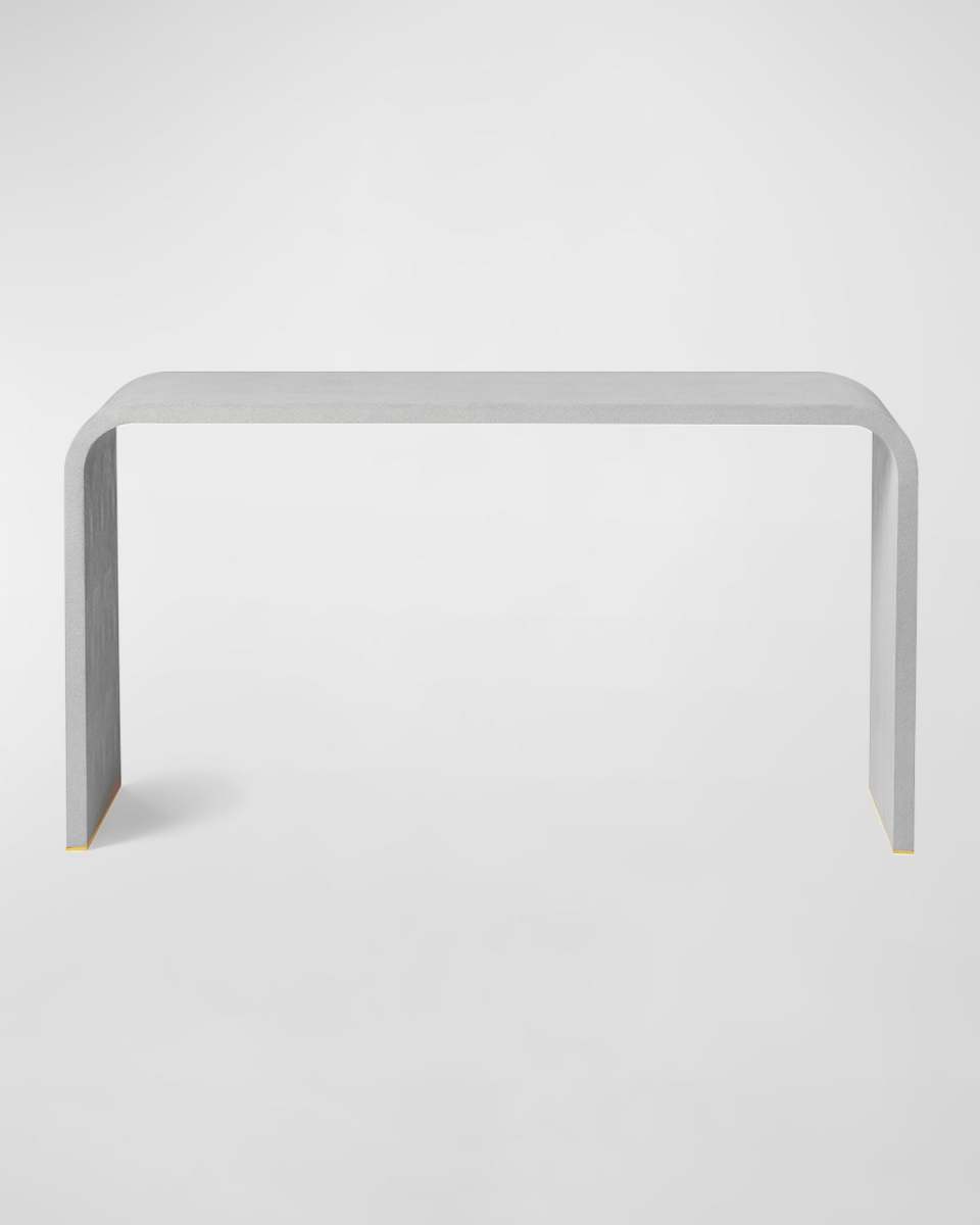 Faux Shagreen Console Table