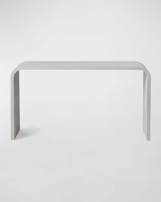 Faux Shagreen Console Table