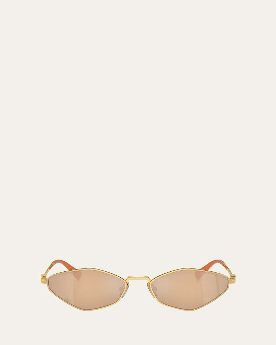 Mirrored Geometric Metal & Plastic Oval Sunglasses