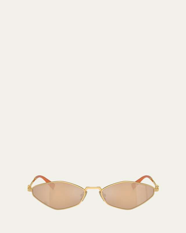 Mirrored Geometric Metal & Plastic Oval Sunglasses