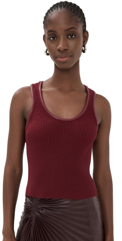 SIMKHAI Cobain Tank Top Oxblood