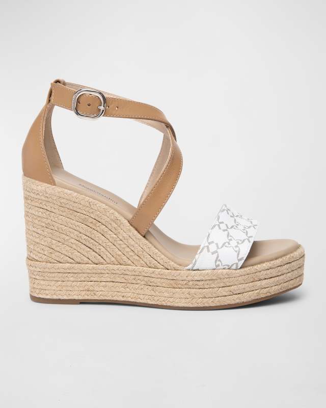 Logo Wedge Espadrille Sandals