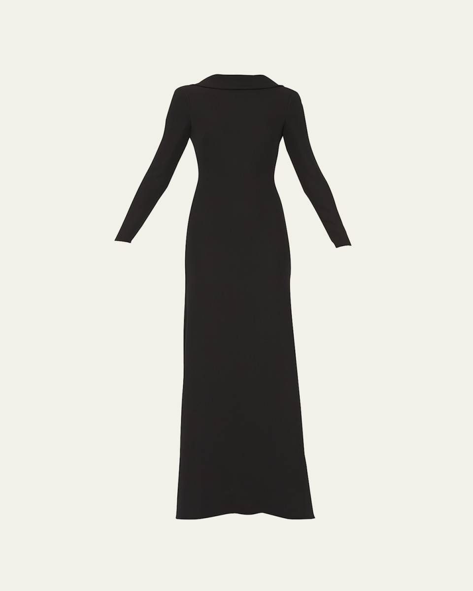 Bow Open-Back Cady Gown