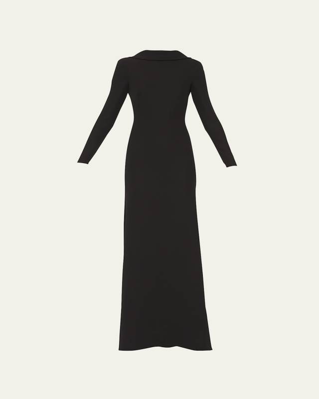 Bow Open-Back Cady Gown