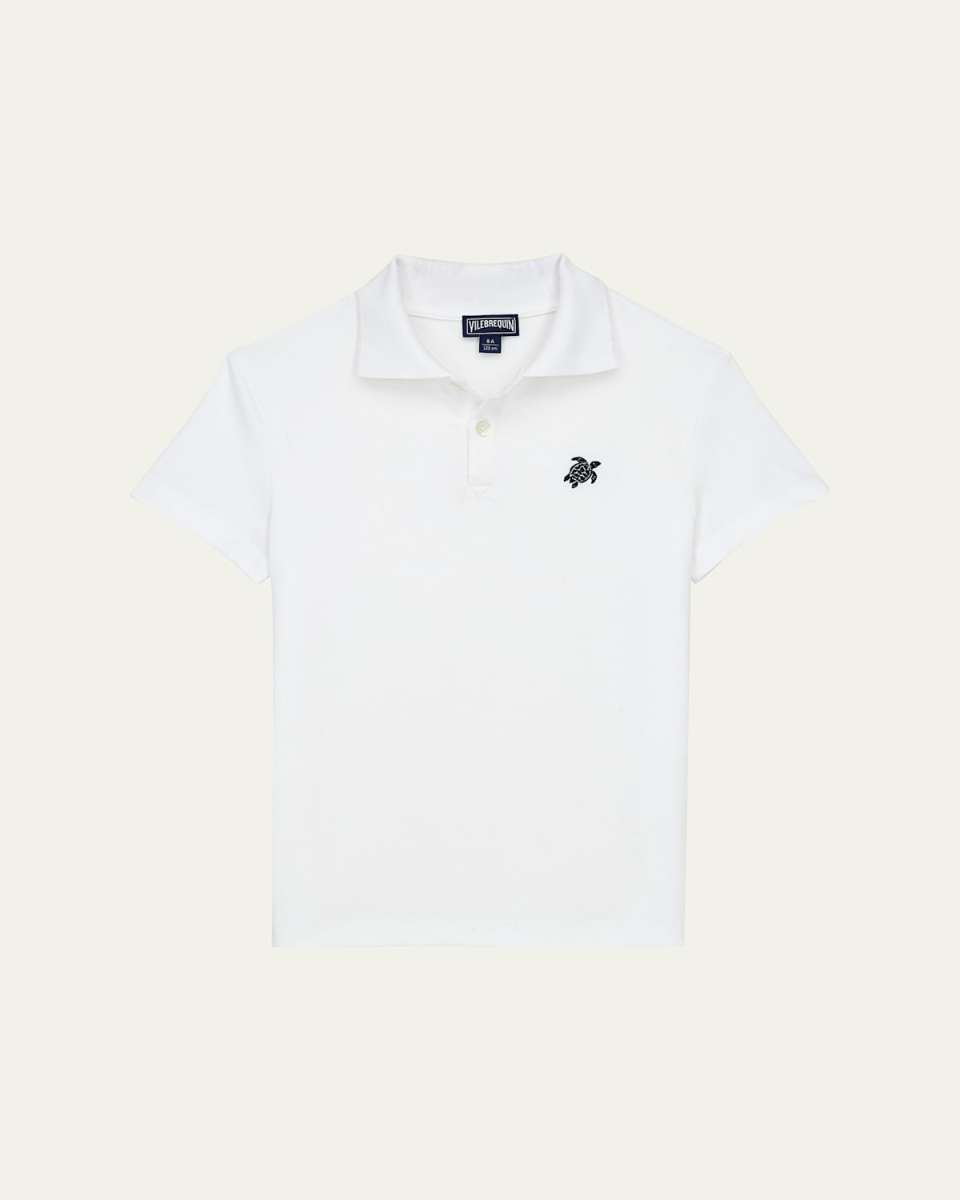Boy's Embroidered Turtle Polo Shirt, Size 2-14