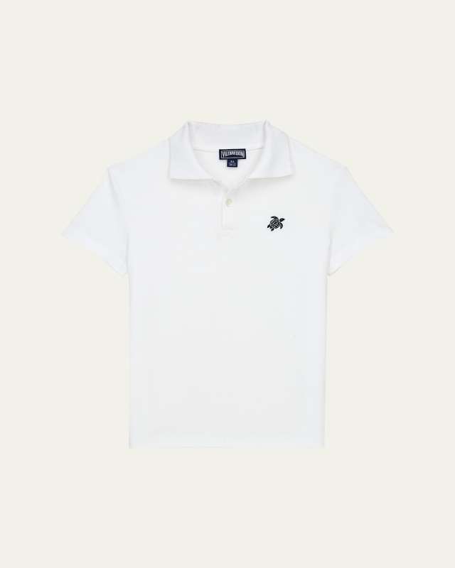 Boy's Embroidered Turtle Polo Shirt, Size 2-14
