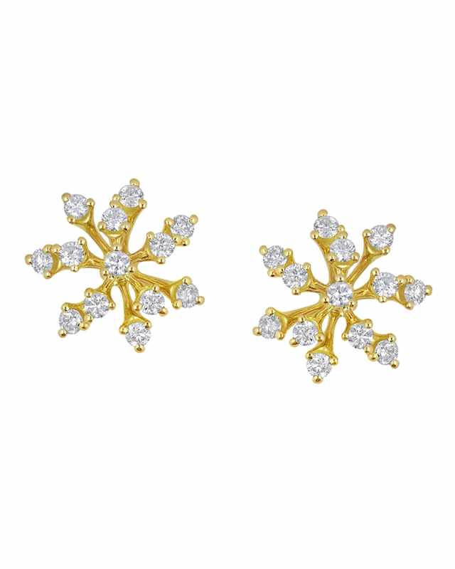 Luminus 18k Yellow Gold Multi-Diamond Stud Earrings