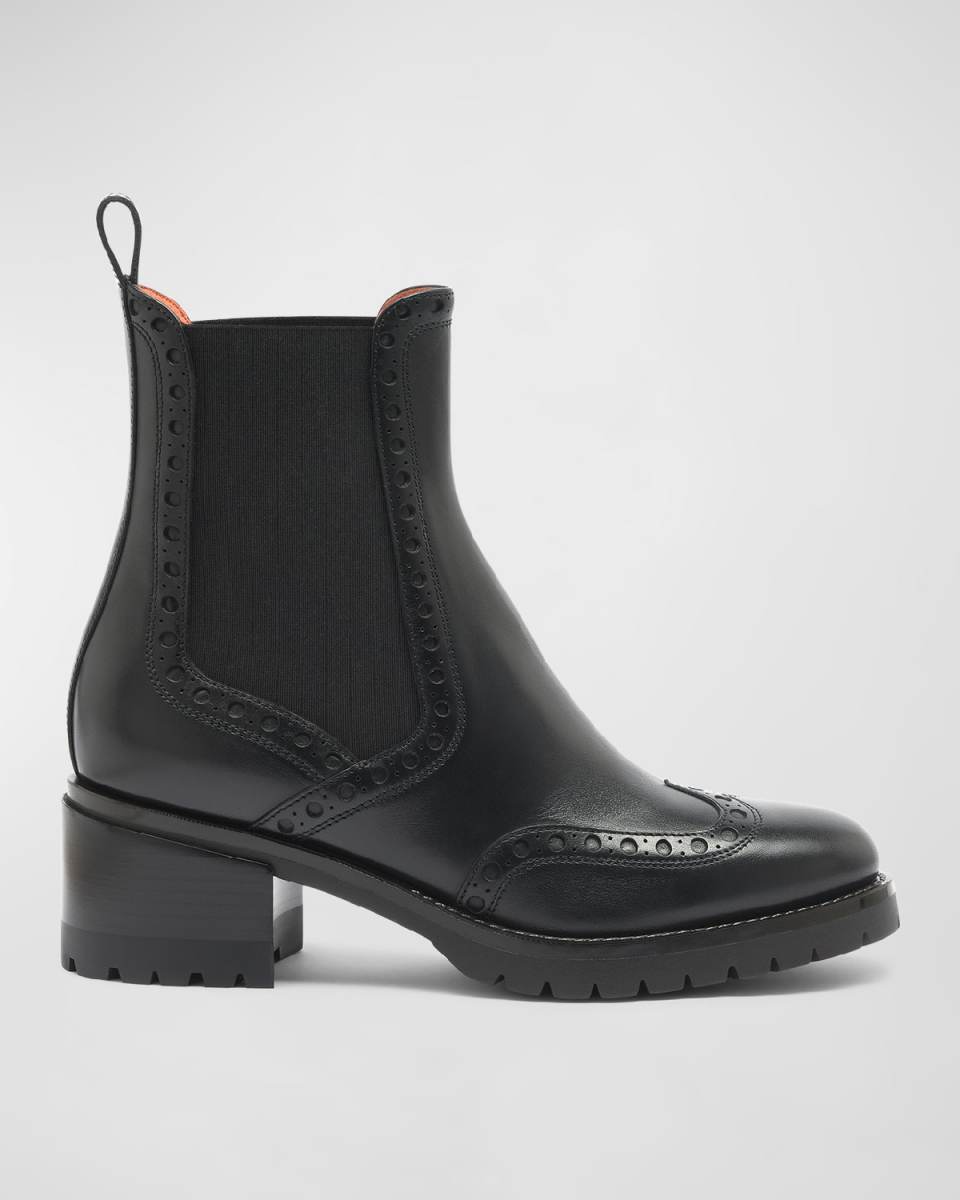 Hagar Brogue Wing-Tip Chelsea Boots