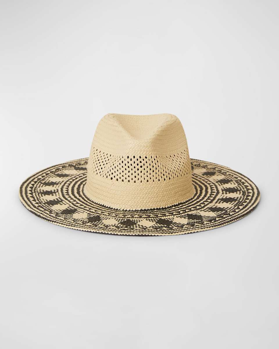 Nora Geometric Straw Fedora
