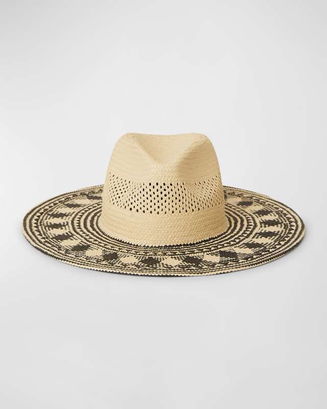 Nora Geometric Straw Fedora