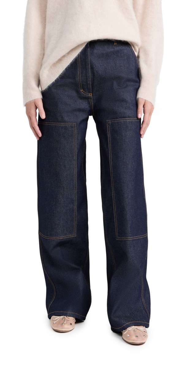 Cecilie Bahnsen Virginia Trousers Bowness Denim Blue Graphite Blue Graphite