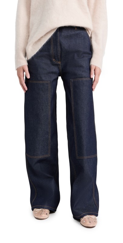 Cecilie Bahnsen Virginia Trousers Bowness Denim Blue Graphite Blue Graphite