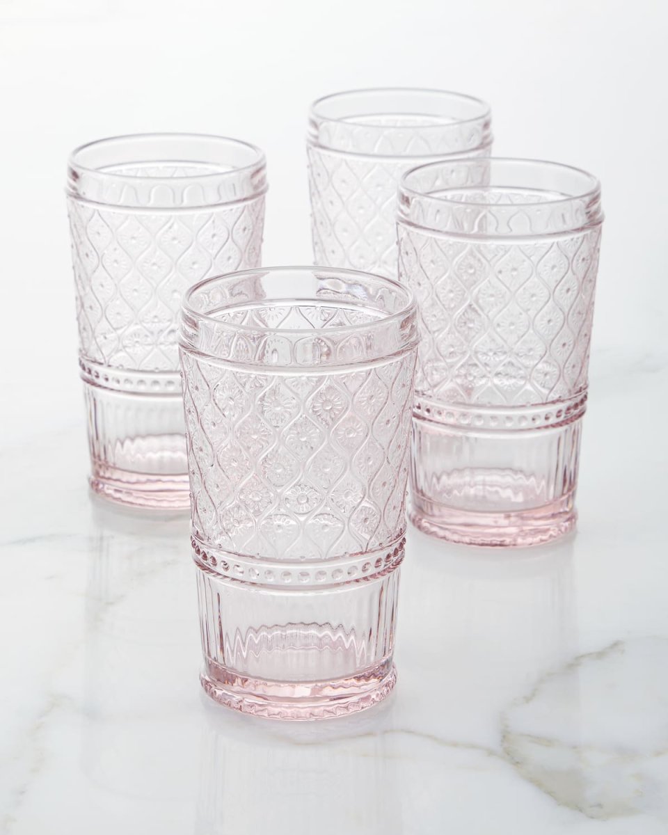 Pink Claro Highball Glasses, Set of 4