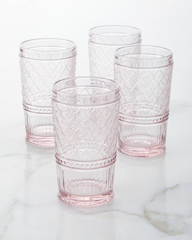 Pink Claro Highball Glasses, Set of 4