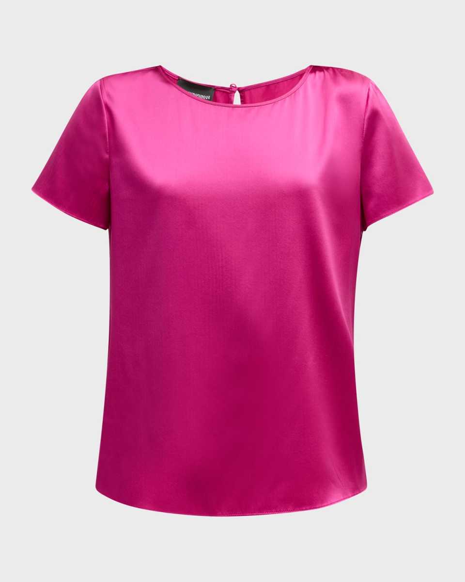 Crewneck Silk Satin Tee