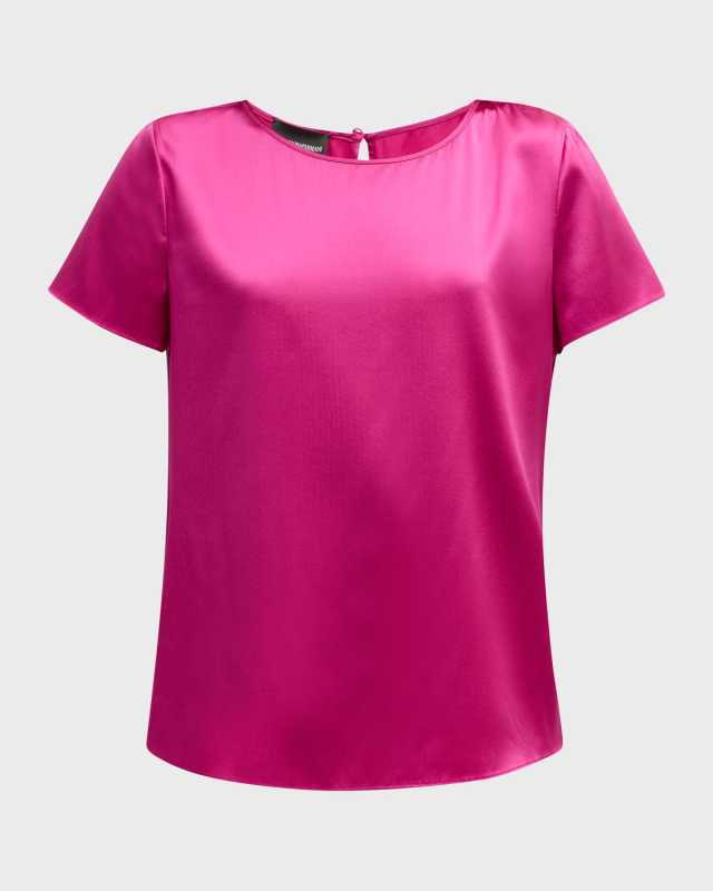 Crewneck Silk Satin Tee