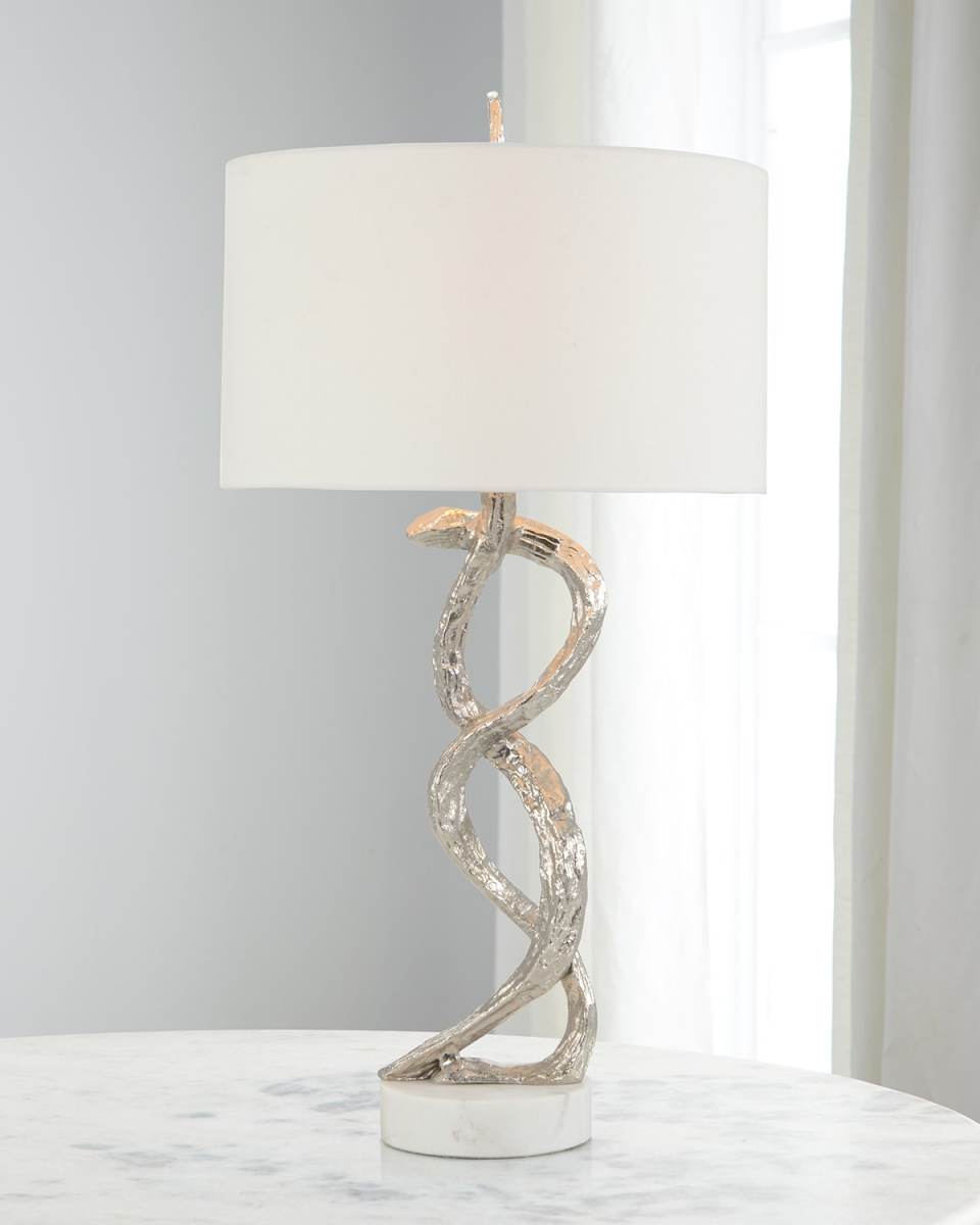 Windswept Silver Table Lamp