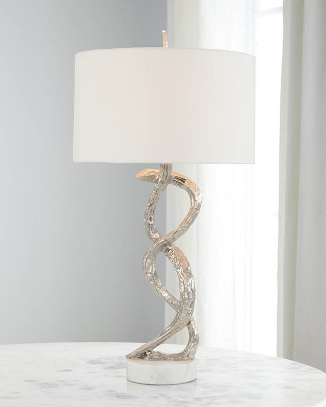 Windswept Silver Table Lamp