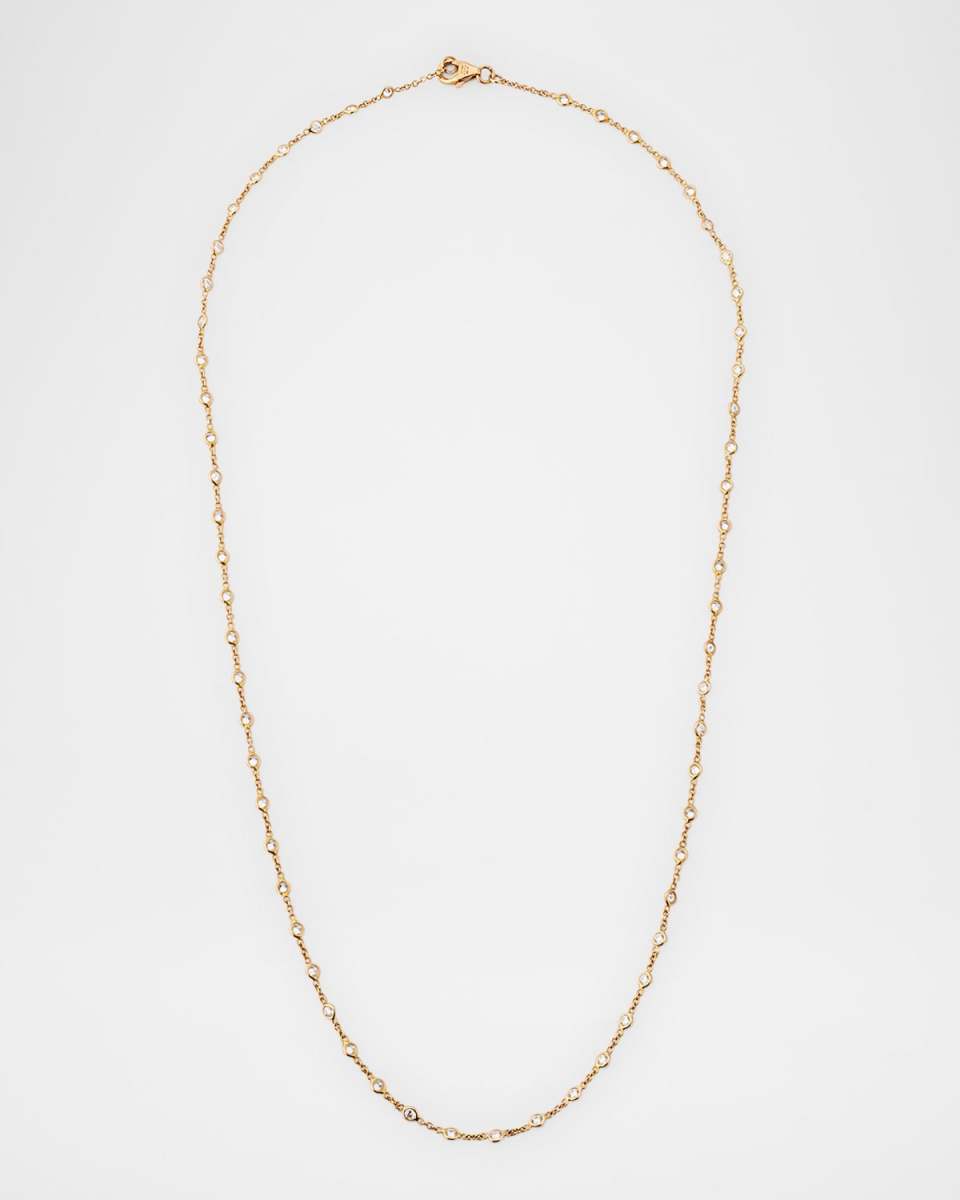 18K Rose Gold Diamond Dot Necklace