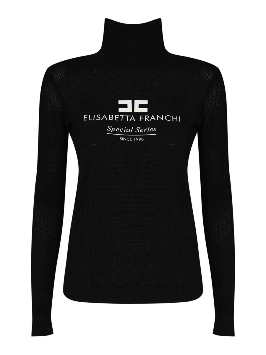 Elisabetta Franchi Pull Col Rond - Noir