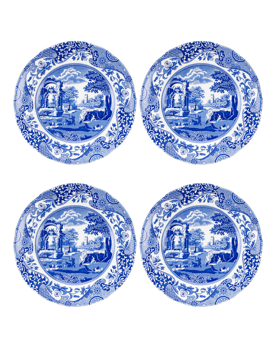 Blue Italian Salad Plates, Set of 4