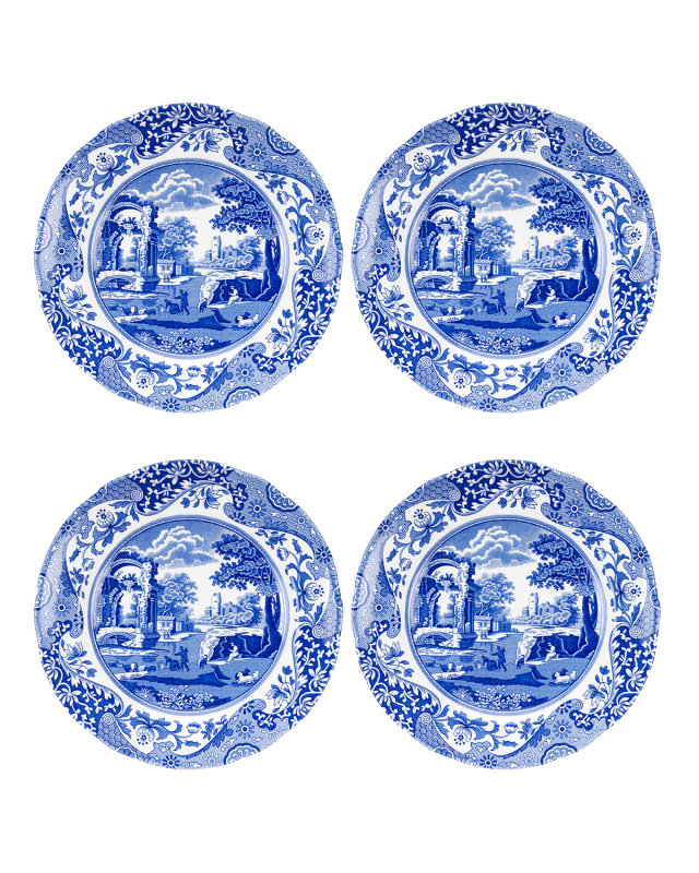 Blue Italian Salad Plates, Set of 4