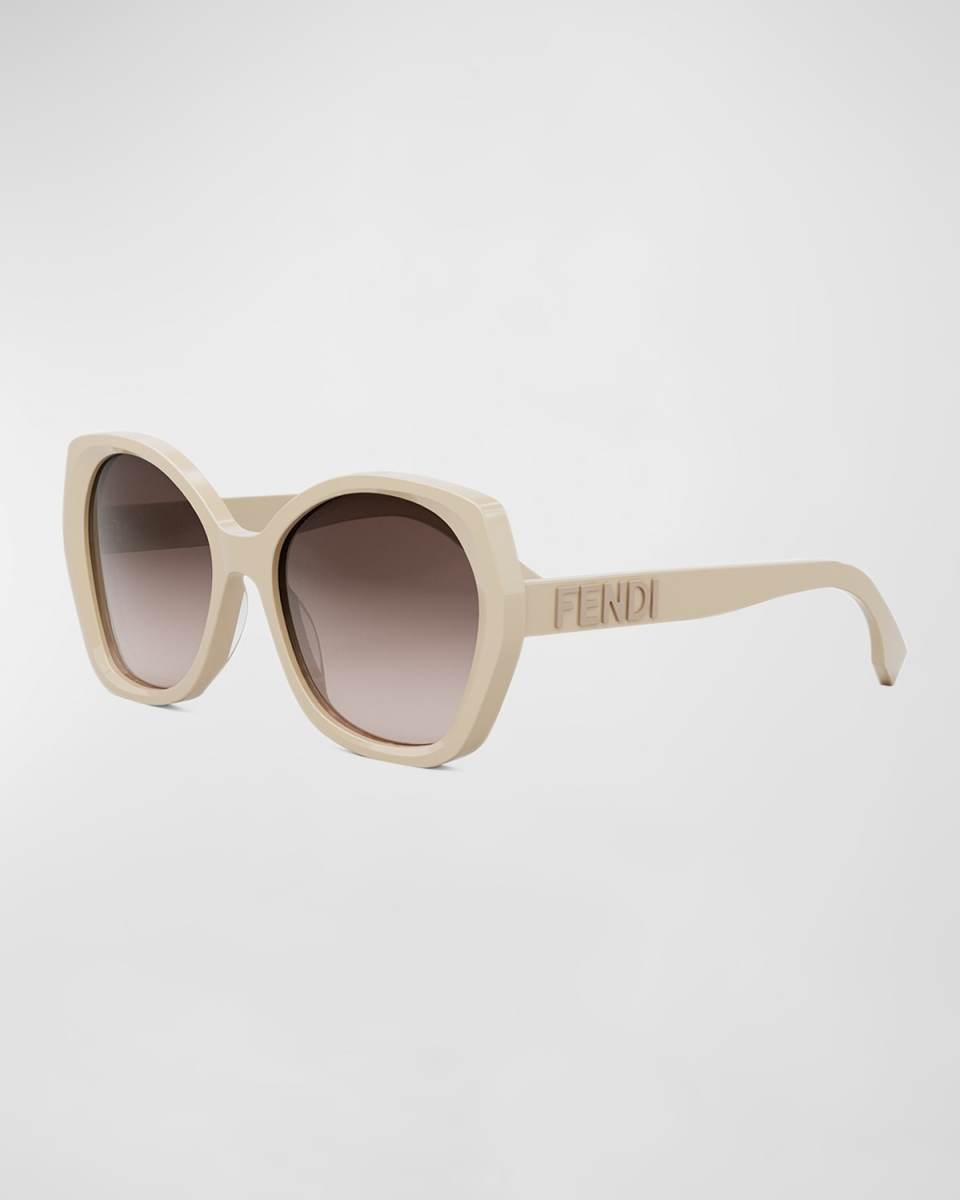 Lettering Butterfly Acetate Sunglasses