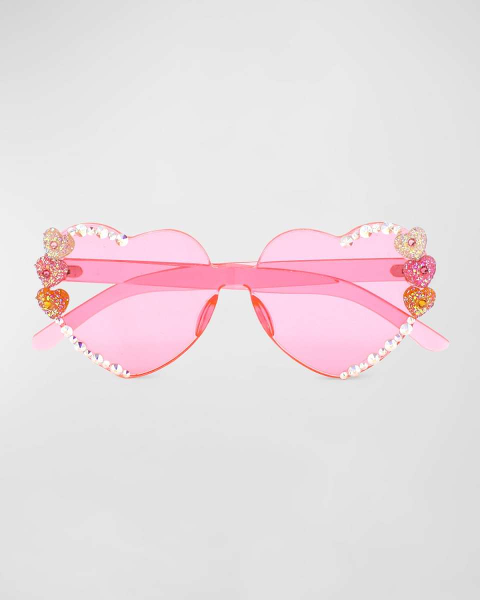 Heart Shaped Sunnies W/ Heart Rhinestones
