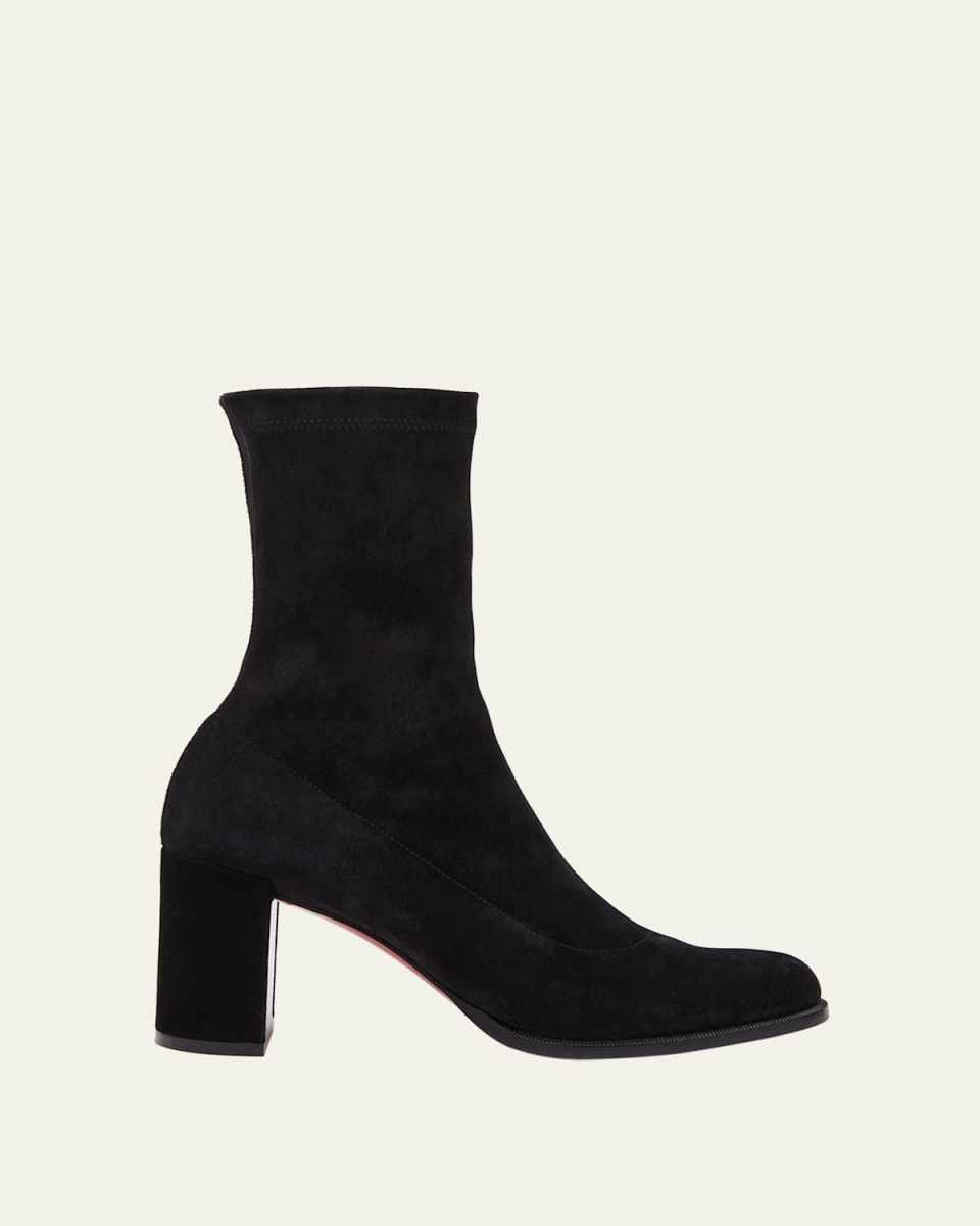 Adoxa Stretch Suede Red-Sole Booties