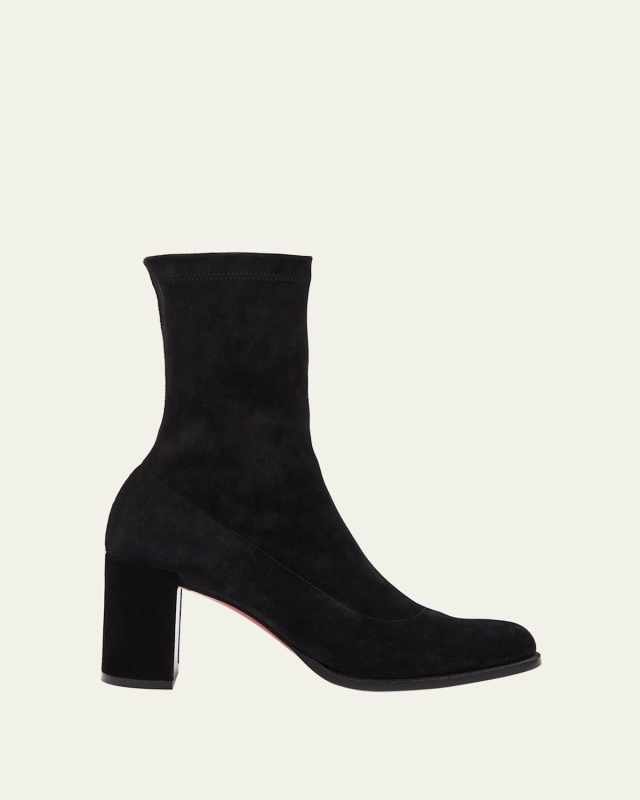 Adoxa Stretch Suede Red-Sole Booties