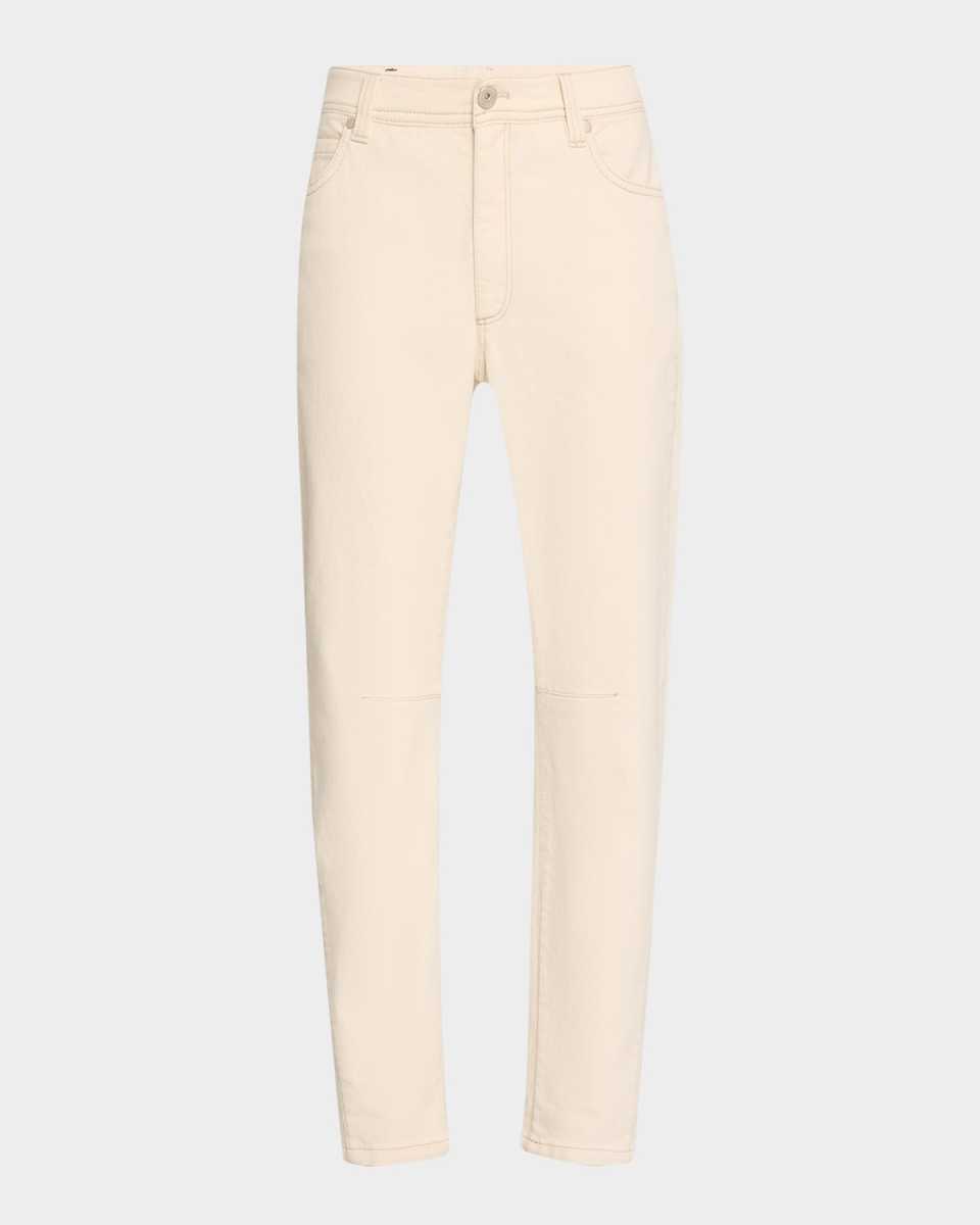 Straight-Leg Ankle Denim Equestrian Jeans