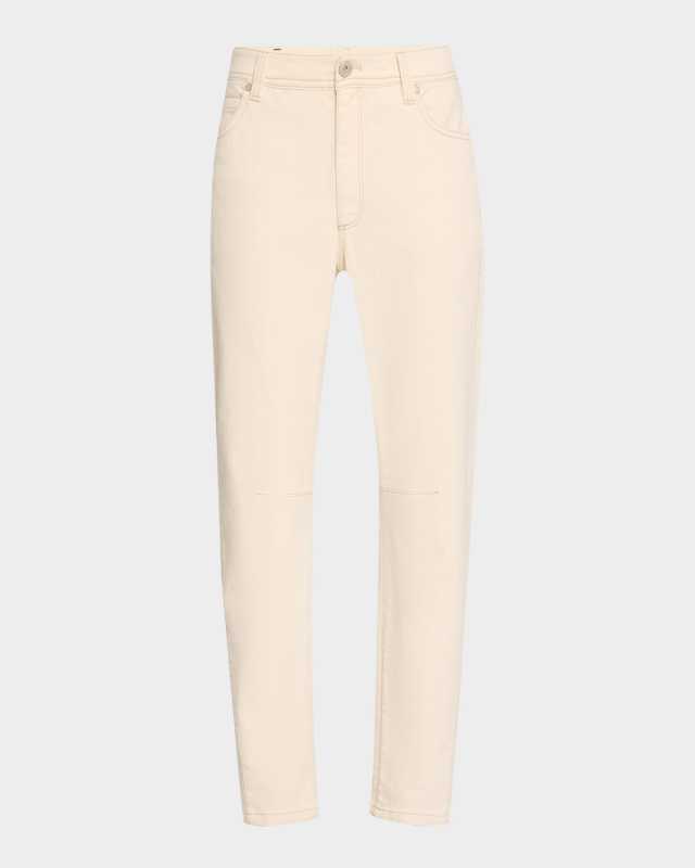 Straight-Leg Ankle Denim Equestrian Jeans