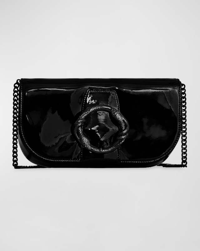 Snake Ring Patent Leather Crossbody Bag