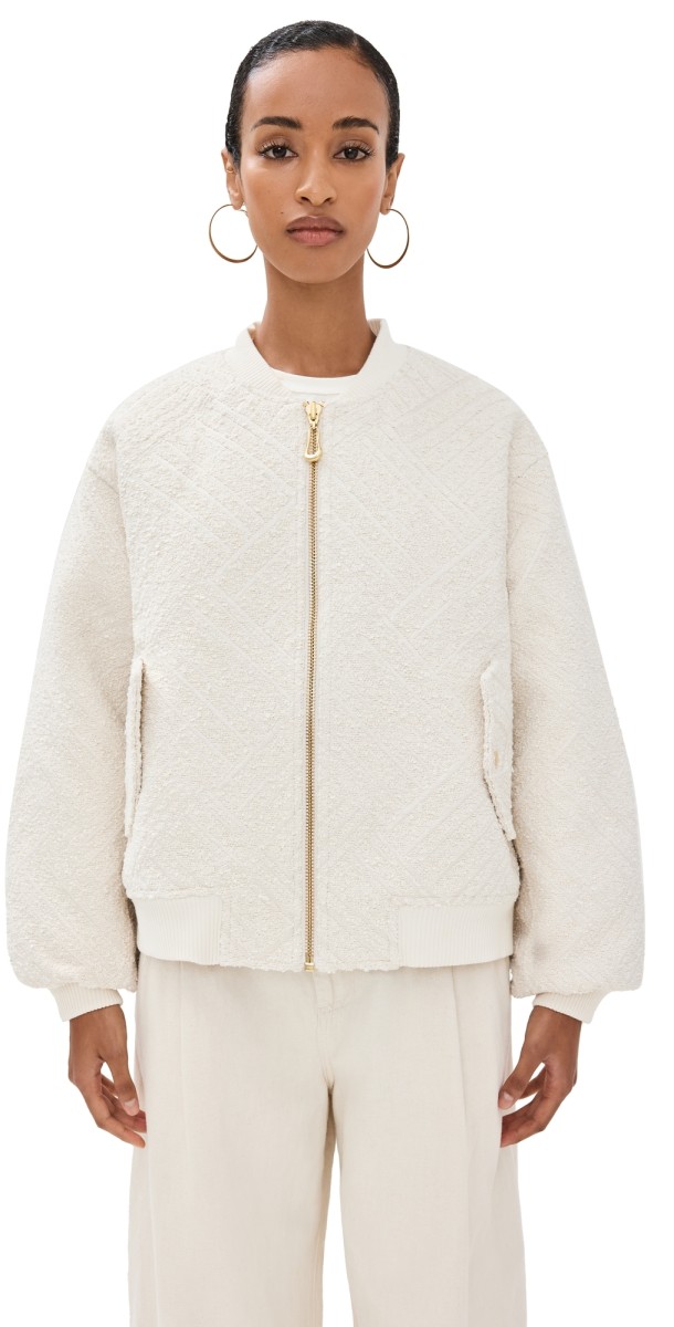 Aje Tectonic Bomber Jacket Cream