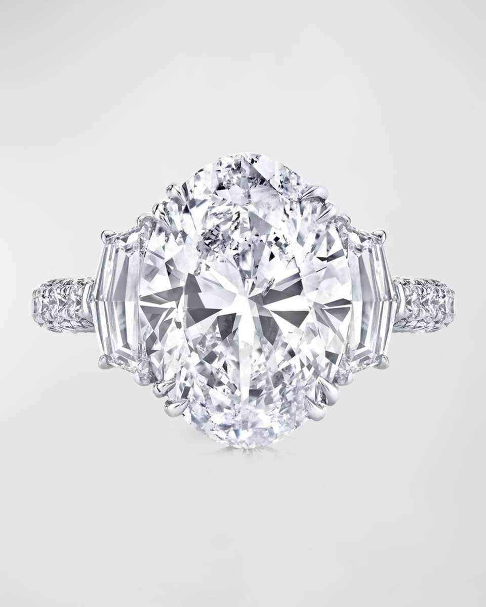 Platinum Large Oval Cut Diamond Ring, 6.67tcw (Size 6.5)