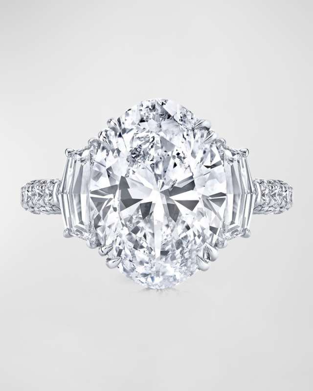 Platinum Large Oval Cut Diamond Ring, 6.67tcw (Size 6.5)