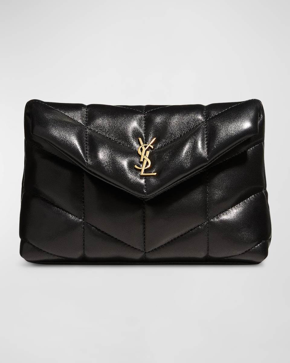 Lou Puffer YSL Pouch in Quilted Leather