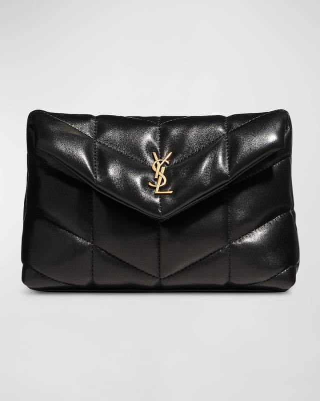 Lou Puffer YSL Pouch in Quilted Leather