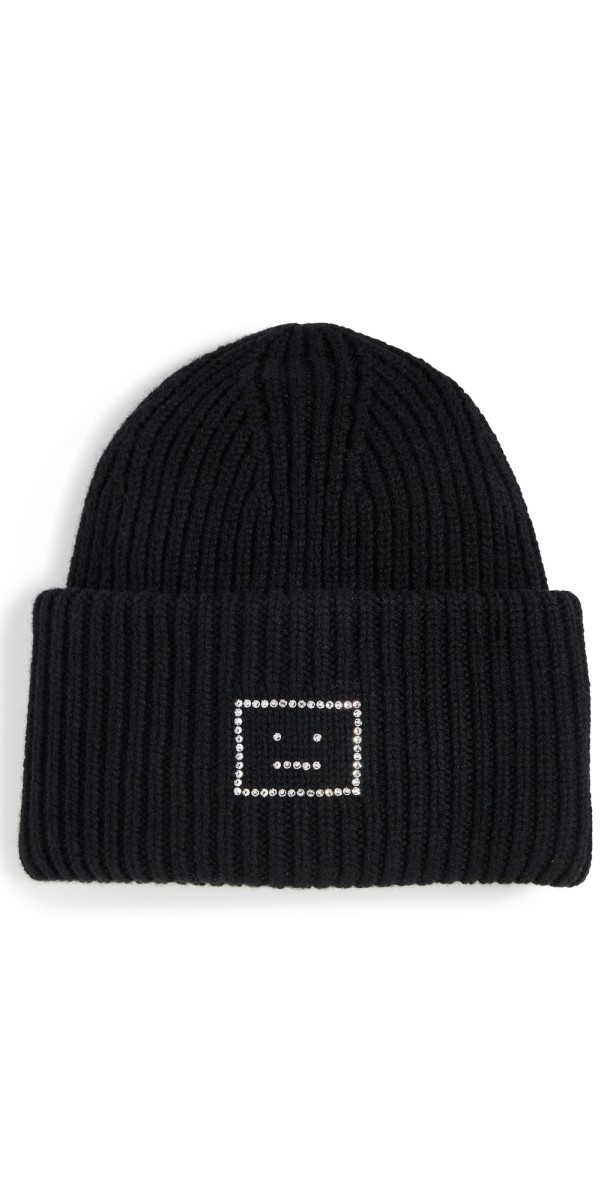 Acne Studios Face Logo Beanie Tango Pink