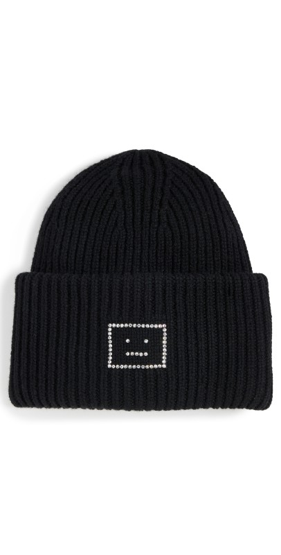 Acne Studios Face Logo Beanie Tango Pink