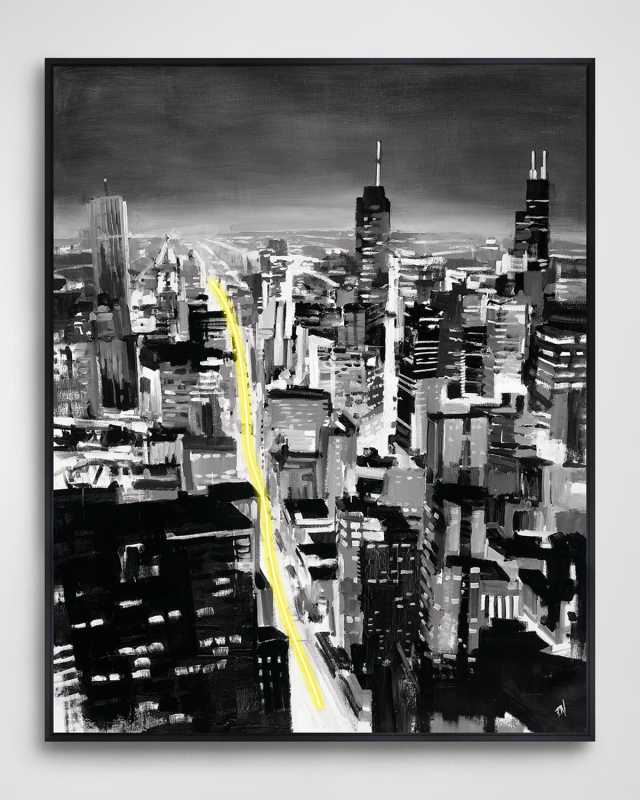"Electrified Chicago Night" Framed Giclee by Paul Ngo